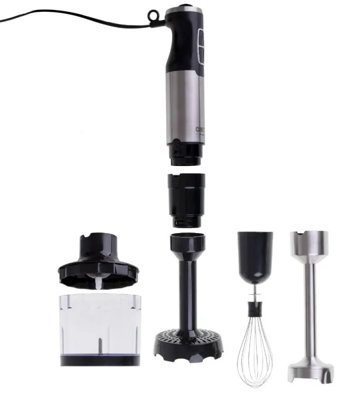Robot de bucatarie 14 in 1 Camry CR 4623, 1600W, 2 l, Blender, Tocator, Accesorii, Turbo, Inox/Negru