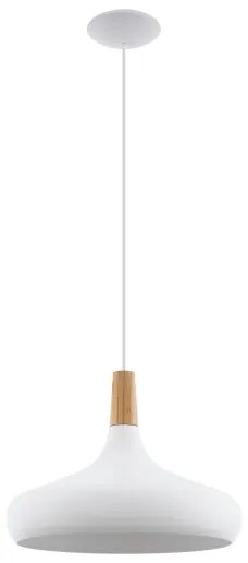 Eglo 901179 - Pendul pe cablu SABINAR 1xE27/40W/230V Ø40 cm alb-