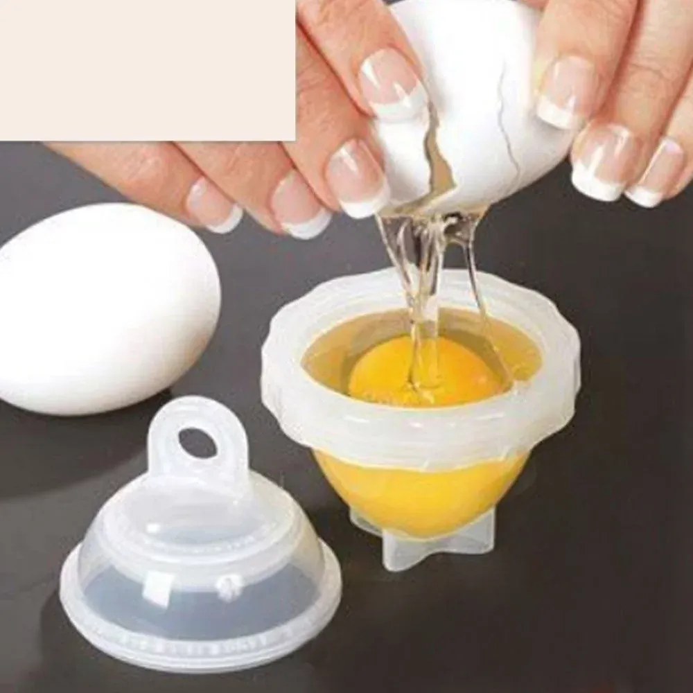 Pahare de fiert ouă fără coajă - set 6 buc + separator de gălbenuș de ou
