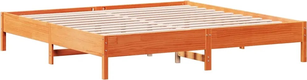 vidaXL Cadru de pat fără saltea, maro ceruit 180x200 cm lemn masiv pin