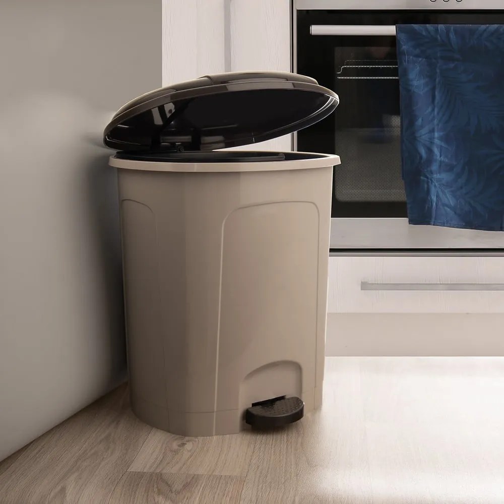 Coș de gunoi maro cu pedală din plastic 30 l – Orion