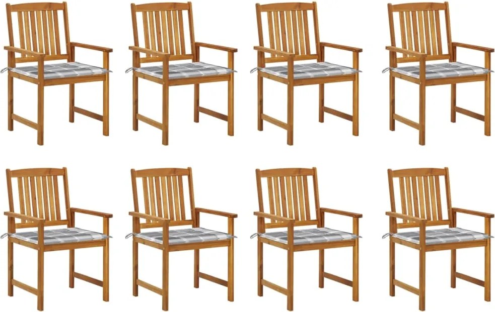 vidaXL Scaune de grădină cu perne 8 buc. lemn masiv de acacia