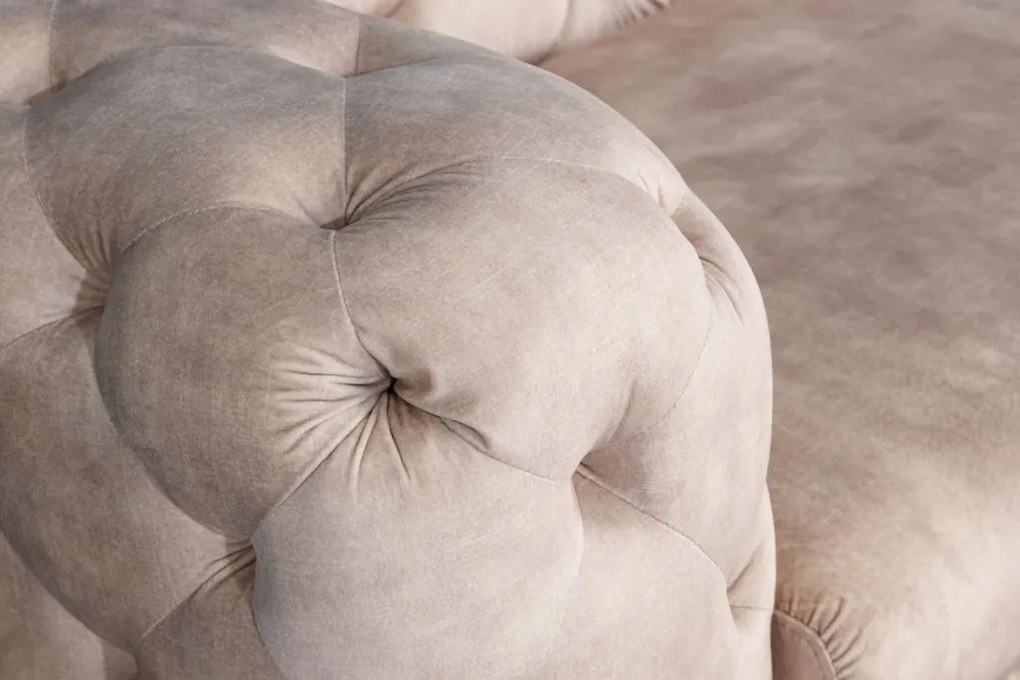 Canapea design Chesterfield, Catifea, Champagner, MODERN BAROCK