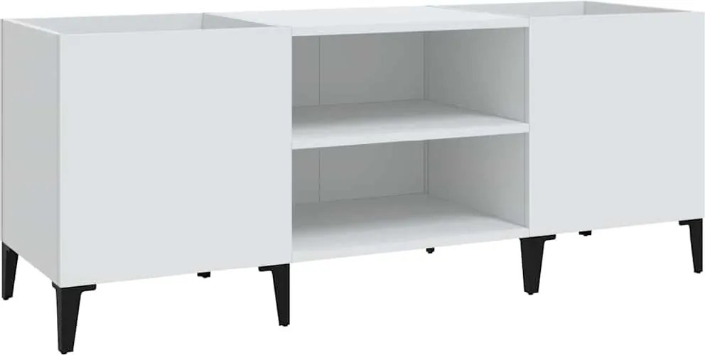 vidaXL Comodă discuri, alb, 121x38x48 cm, lemn prelucrat