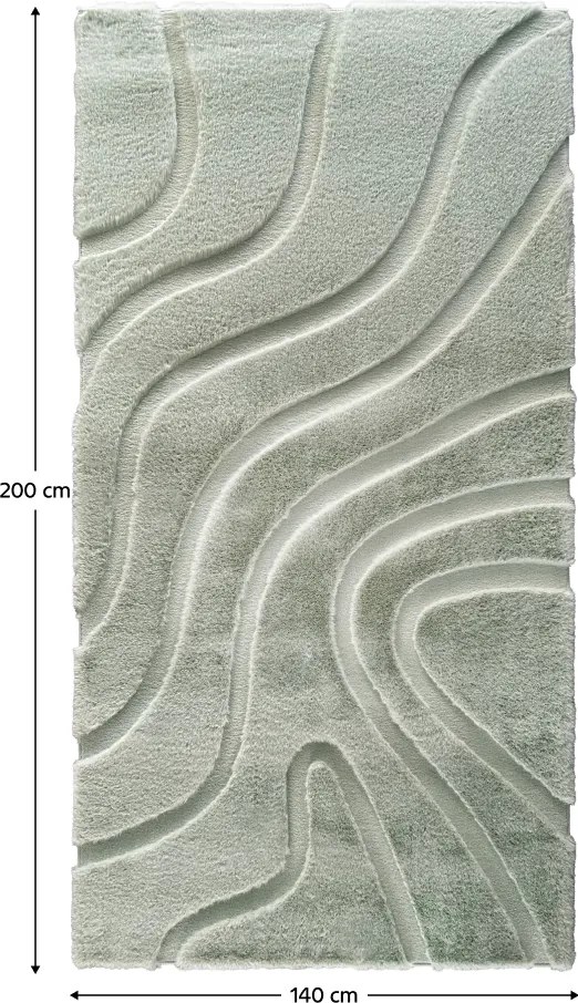 Covor, verde/model 3D, 140x200, PUFIN TYP 2