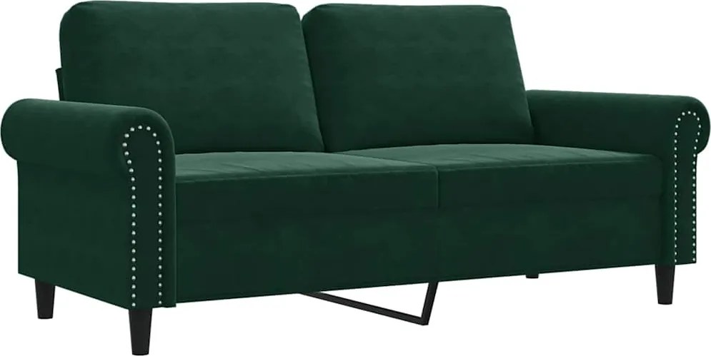 vidaXL Canapea cu 2 locuri, verde închis, 140 cm, catifea