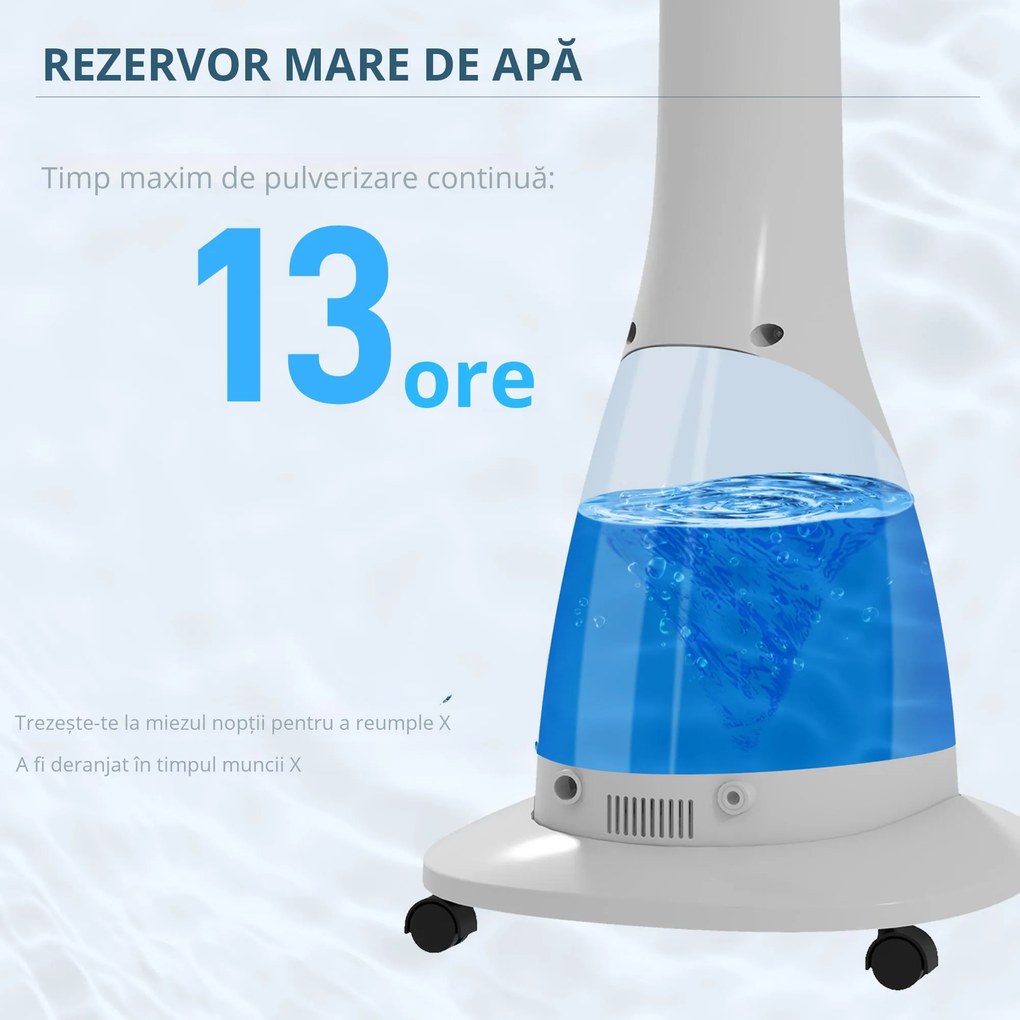 HOMCOM Ventilator Nebulizant cu Cronometru, 3 Moduri, 3 Viteze, Platformă Metalică și Platformă ABS, 44.5x38.5x120 cm, Negru | Aosom Romania