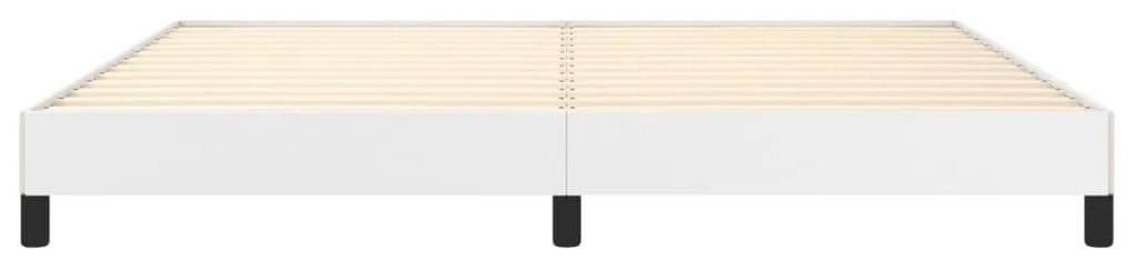 Cadru de pat, alb, 200x200 cm, piele ecologica Alb, 25 cm, 200 x 200 cm