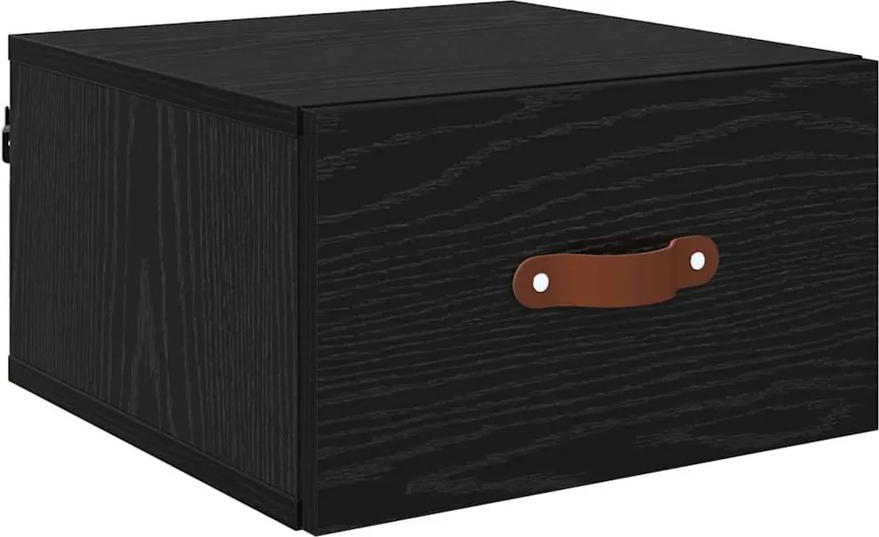vidaXL Noptieră suspendată Stejar Negru 35 x 35 x 20 cm Lemn compozit