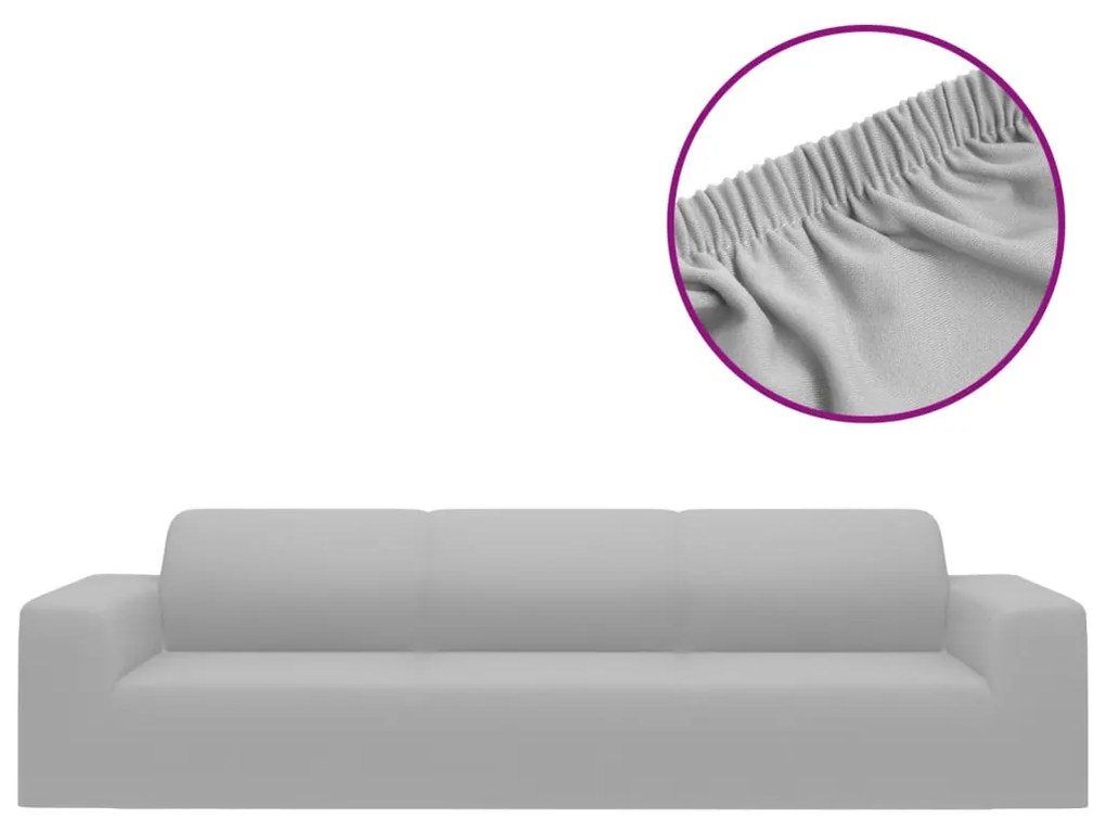 332943 vidaXL Husă elastică pentru canapea cu 4 locuri poliester jersey gri
