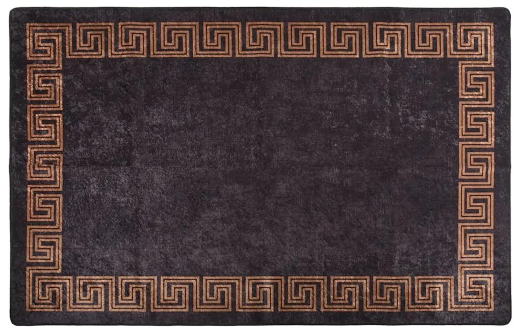 vidaXL Covor lavabil, negru și auriu, 160x230 cm, antiderapant