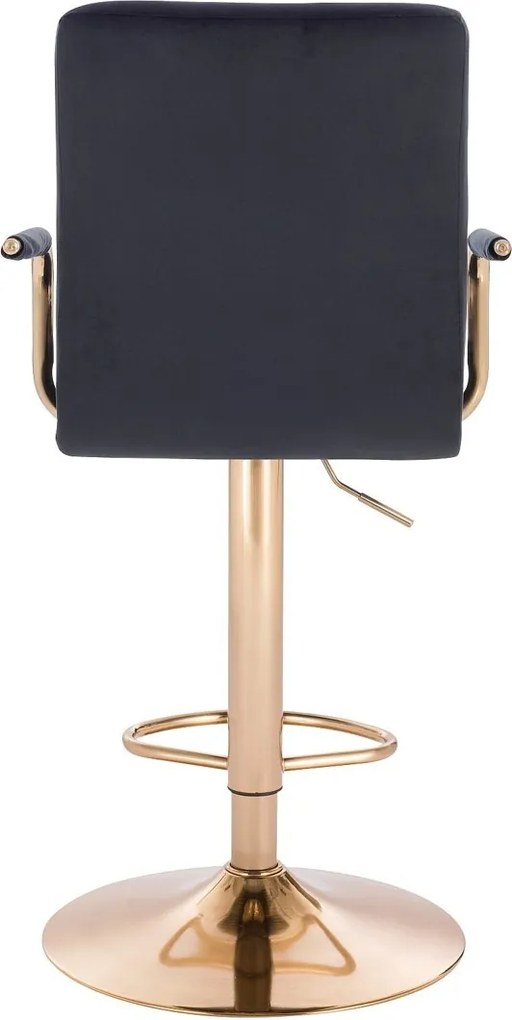 HC1015WP Scaun Neagră Catifea cu Bază Aurie