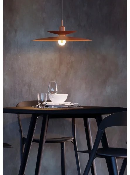 Redo 01-3049 - Lustru suspendat pe cablu GUNNAR 1xE27/42W/230V diam. 50 cm portocaliu