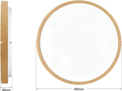 Brilagi-LED Corp de iluminat reglabil GLASS POOL DOUBLE LED, 48W, 230V, 40 cm, decor lemn + telecomandă