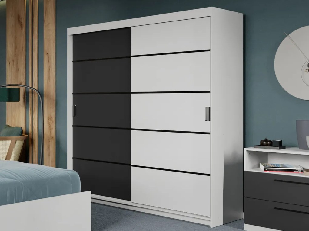 Set mobila dormitor Zeno Alb/Antracit C21