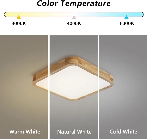 Brilagi - Corp de iluminat LED dimabil WOODLINE SQUARE LED/48W/230V, stejar 40x40 cm + telecomandă
