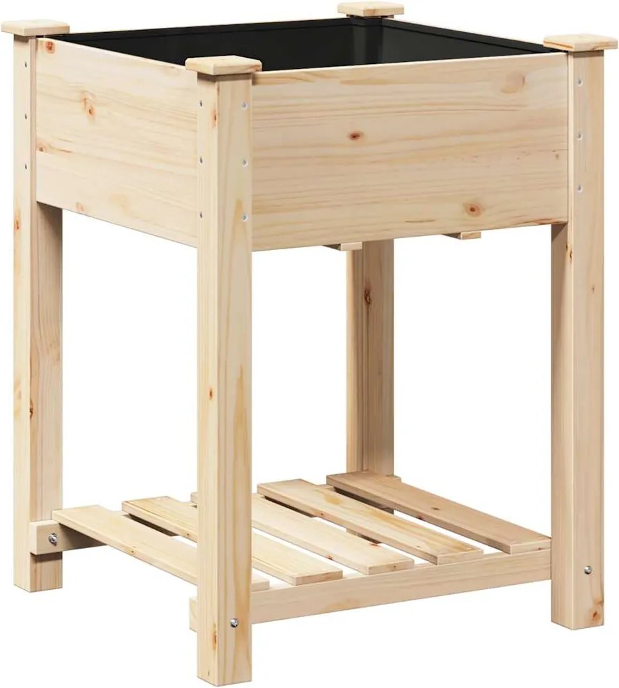 vidaXL Vază pentru Grădină Bej 60,5 x 60 x 76,5 cm Lemn de Brad Solid