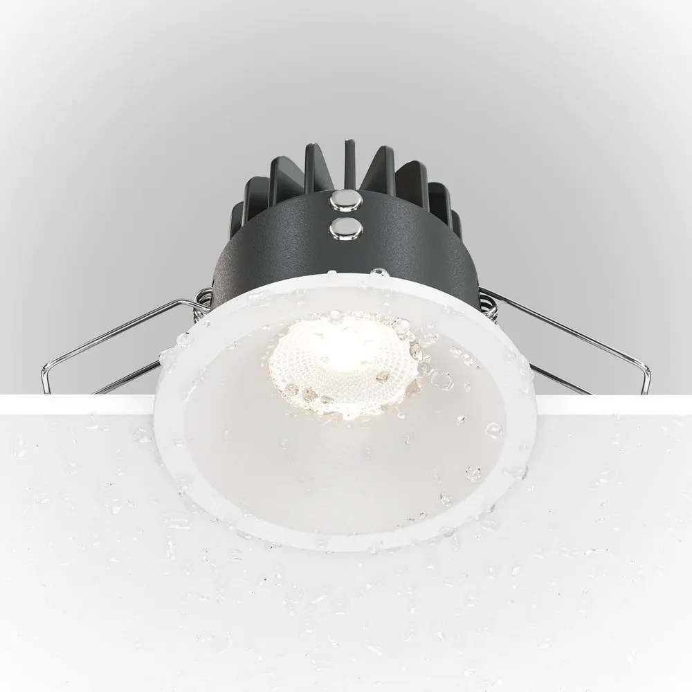 Spot LED incastrabil pentru baie design tehnic IP65 Zoom alb 4000K