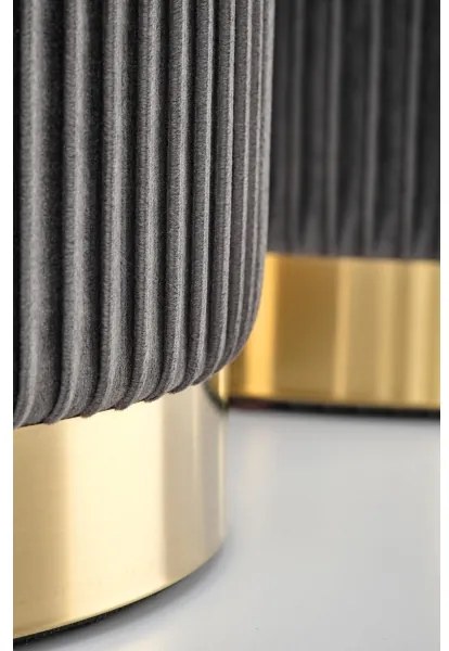 SET 2x taburet MONTY d. 36/66 cm gri/auriu