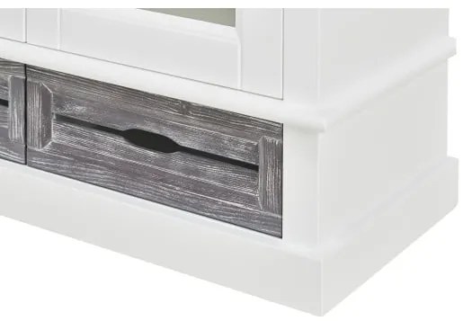Vitrina Cu 2 Usi Si 2 Sertare Cabana Alb Si Antracite, 100 Cm