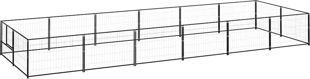 vidaXL Padoc pentru câini, negru, 12 m², oțel