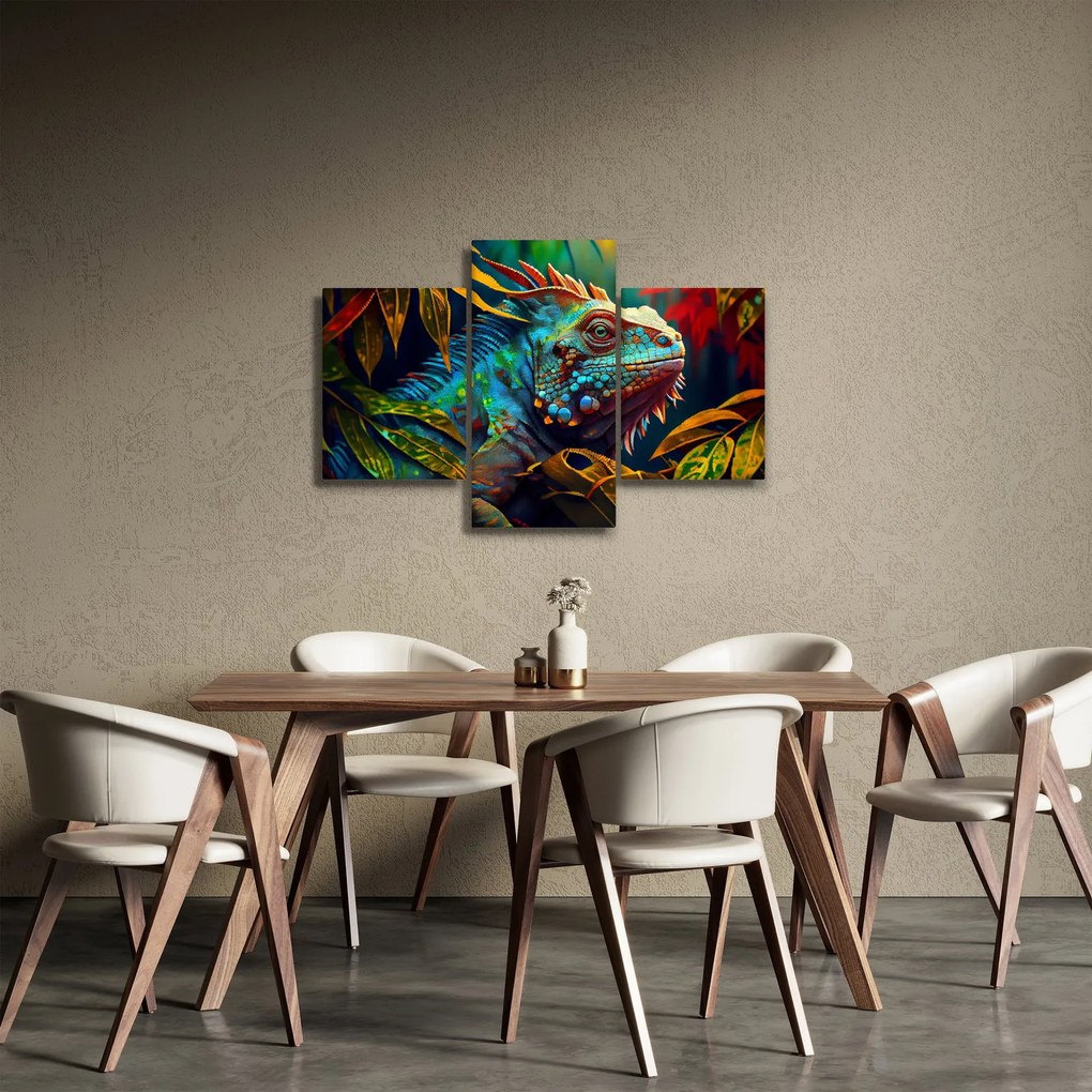 Tablou - Iguana colorată (90x60 cm)