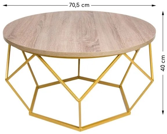 Măsuță de cafea DIAMOND 40x70 cm aurie/maro