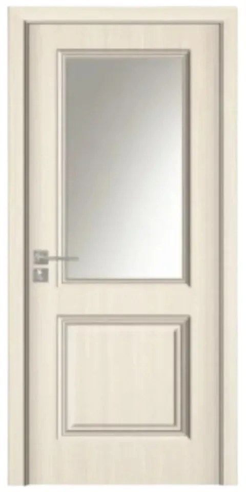 Usa Interior din MDF Novo Doors ND10 LUX PREMIUM, Cadru din Lemn Masiv, KIT COMPLET, Toc Reglabil de 10 CM INCLUS, Plinta pe Ambele Parti (Culoare: