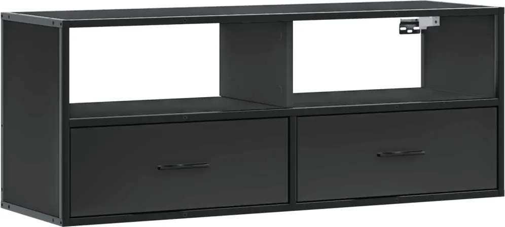 vidaXL Dulap TV, negru, 100x31x39,5 cm, lemn prelucrat și metal