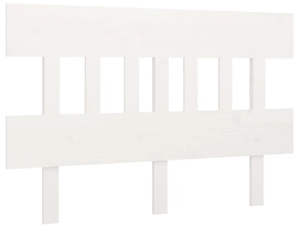 Tablie de pat, alb, 203,5x3x81 cm, lemn masiv de pin 1, Alb, 203.5 x 3 x 81 cm