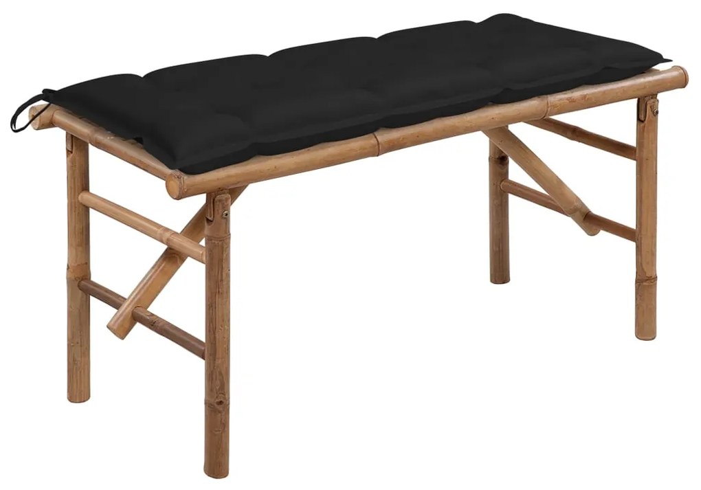 vidaXL Bancă de grădină pliabilă cu pernă, 118 cm, bambus