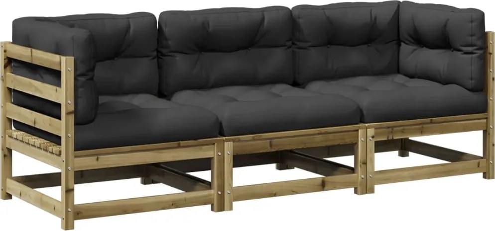 vidaXL Set mobilier de grădină cu perne, 5 piese, lemn de pin tratat