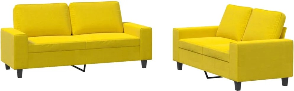 vidaXL Set de canapele, 2 piese, galben deschis, textil
