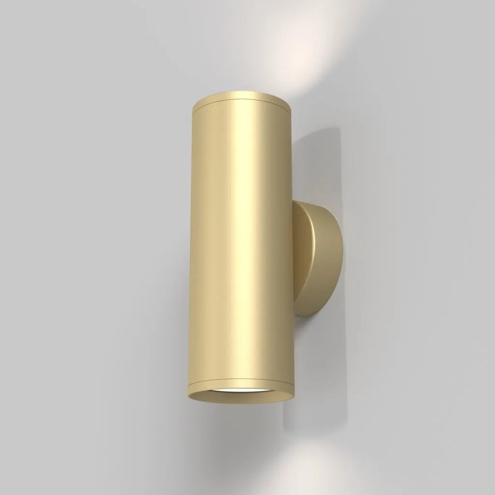 Aplica de perete cu lumina ambientala design tehnic Focus S auriu mat