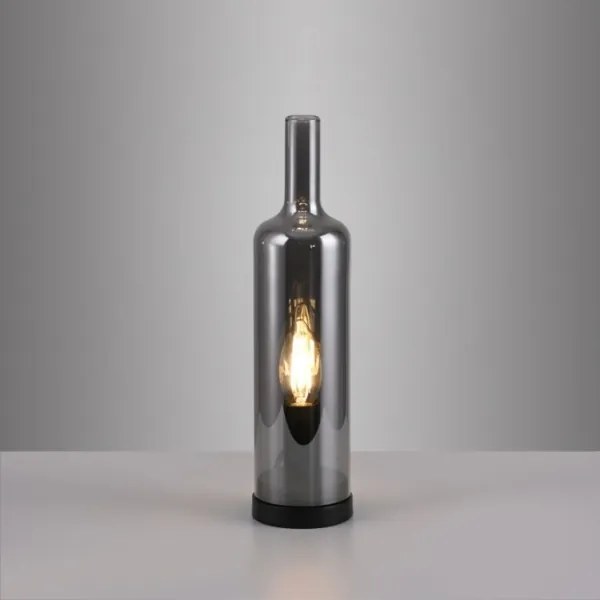 JUST LIGHT. 14006-25 - Lampă de masă BOTTLE 1xE14/25W/230V negru/fumuriu