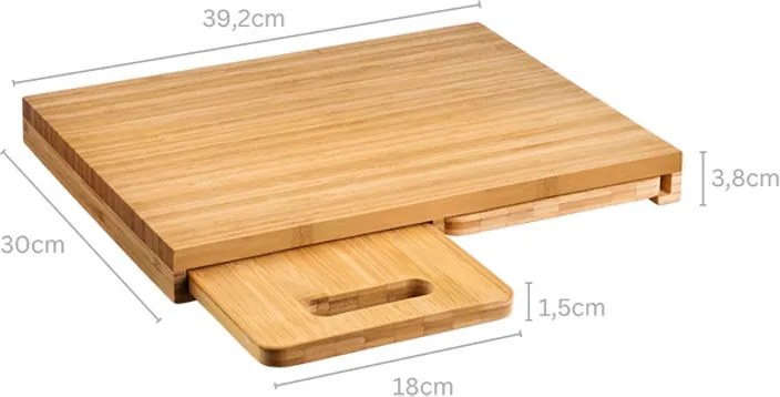 Set de 3 tocatoare alimente din bambus Kesper 58360, 39,2 x 30 cm, Maro
