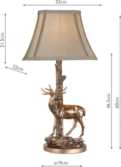 Där Lighting GUL5545-X - Lampă de masă GULLIVER 1xE27/60W/230V bej/bronz