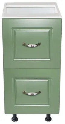 Corp inferior 40 cu 2 sertare metalice pentru greutate Zebra MDF Verde drept