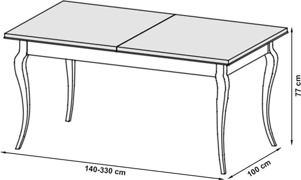 Masă lemn masiv Dining Leona Extensibilă 160/240cm - 140/330x100x77cm