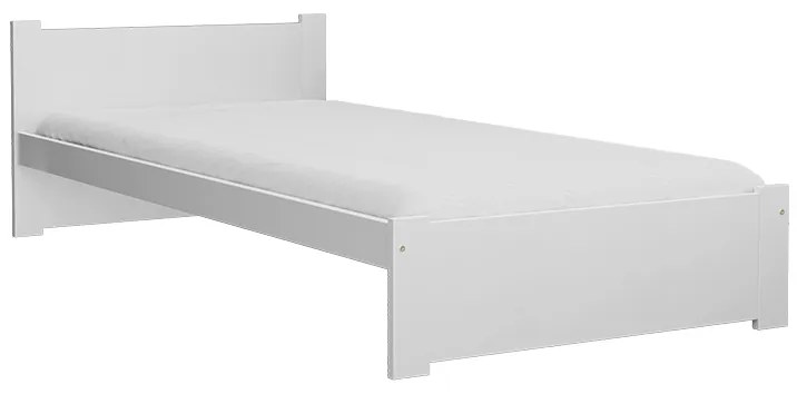 Pat de o persoana Culoare alb, IKAROS 90 x 200 cm Saltele: Cu saltele Somnia 18 cm, Somiera pat: Cu lamele drepte