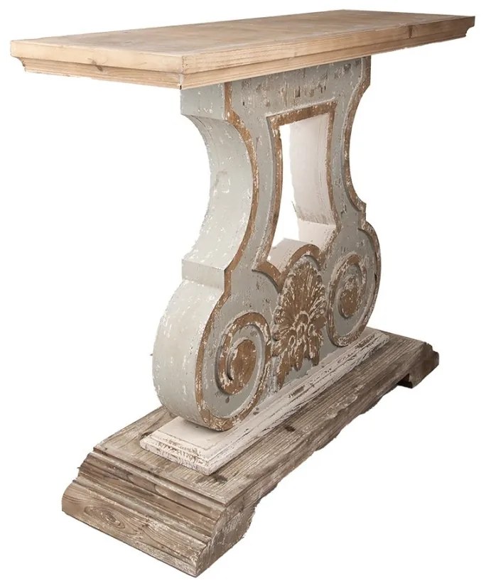 Consola natur, din lemn masiv, aspect vintage, Valence