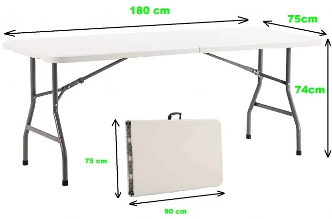 ShopJK MASĂ PLIABILĂ 180 CM | BIANO