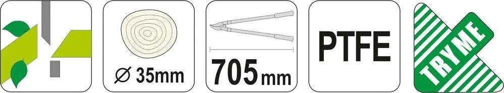 Foarfece pentru ramuri 705mm (diametru 35mm) tăiat oblic