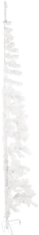 Jumatate brad de Craciun subtire cu suport, alb, 210 cm 1, Alb, 210 cm