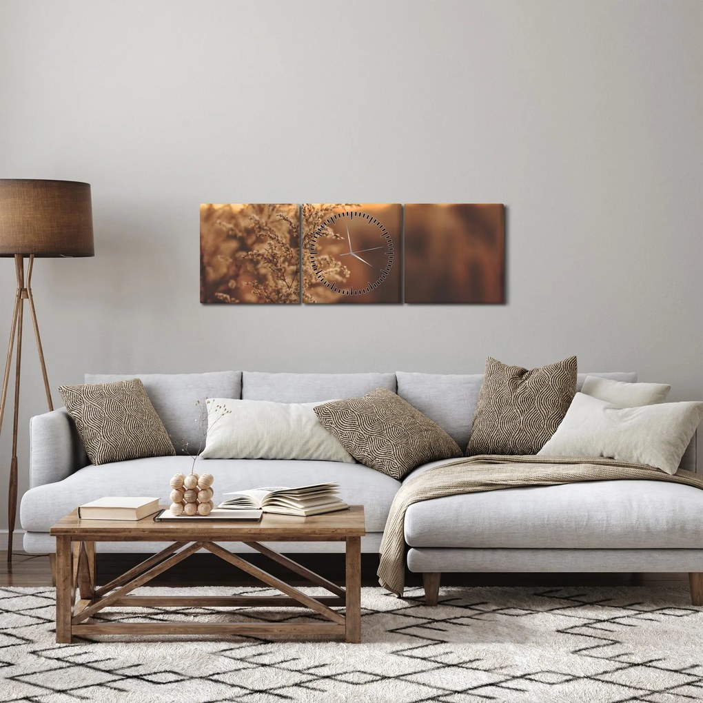 Tablou - Iarba înflorită (cu ceas) (90x30 cm)