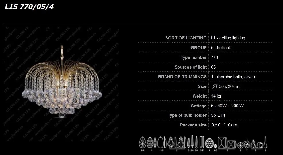 Pendul cristal Bohemia L15 770/05/4