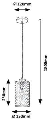 Lustră pe cablu 1xE27/40W/230V Rabalux