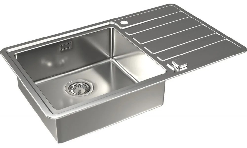 Chiuveta bucatarie inox cu pop-up si scurgere, cuva dreapta, Alveus Rando 50 Dreapta