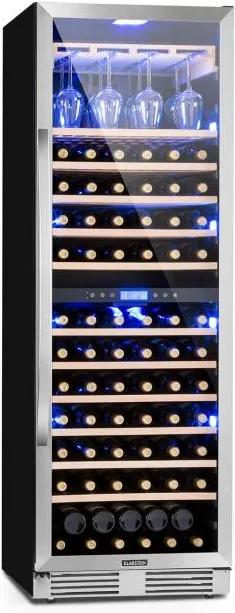 Klarstein VINOVILLA GRANDE, vinotecă cu volum mare, frigider, 425 l, 165 sticle., 3 led-uri de culoare, ușă din sticlă