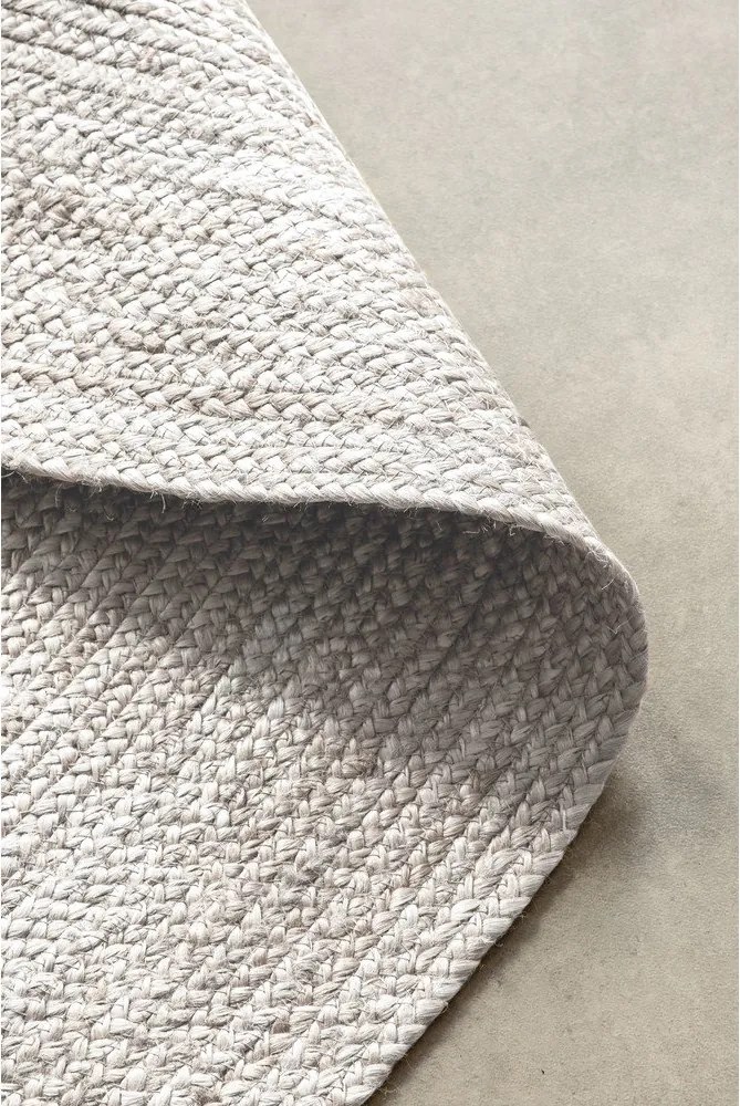 Covor alb reversibil/țesut manual rotund din iută ø 140 cm Braided – Hanse Home